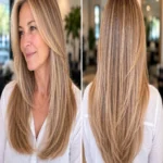 Honey blonde balayage with long layers at Box Office Hair, Winter Springs, FL