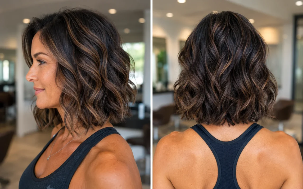 Soft brunette balayage bob by Box Office Hair, Winter Springs, FL